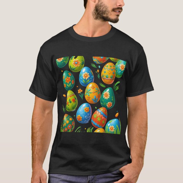 Camiseta Ovos de Páscoa Festivos - Sistema de Primavera (Frente)