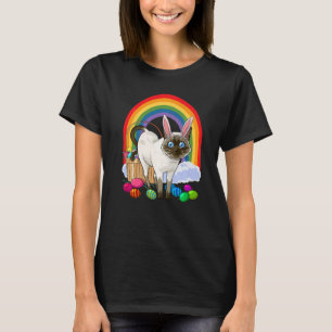 Camiseta Ovos de Páscoa Gato Siameses Coelho Coelhinho