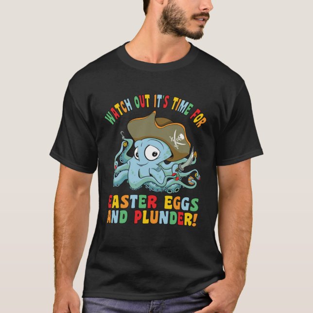 Camiseta Ovos de Páscoa Pilotam Felz pascoa de Octopus Pira (Frente)