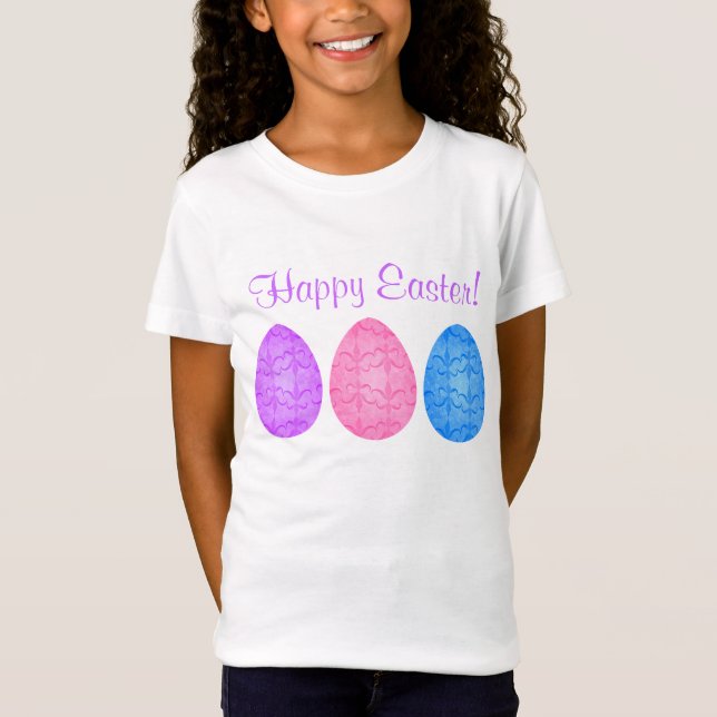 Camiseta Ovos de Páscoa rico para crianças (Frente)