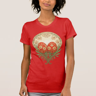 Camiseta Ovos de Renovação da Primavera Art Nouveau Desenho