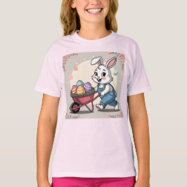 Camiseta Ovos do Coelho da Páscoa Carrinho de Mão & Flores