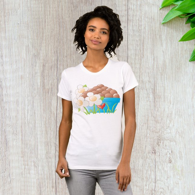 Camiseta Ovos em Blue Bowl com Flores e Coração (Criador carregado)