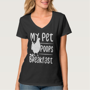 Camiseta Ovos Meu Pet Poops Café da Manhã - Galinha