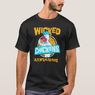 Camiseta Ovos que Frangos Malvados Colocam Ovos Diabólicos