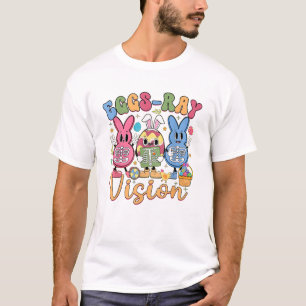 Camiseta Ovos Visão de Raio Dia Feliz de Páscoa Técnico de 