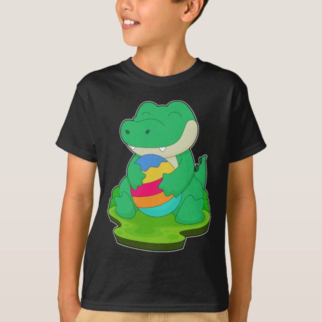 Camiseta Óvulo de páscoa com Páscoa de crocodilo (Frente)