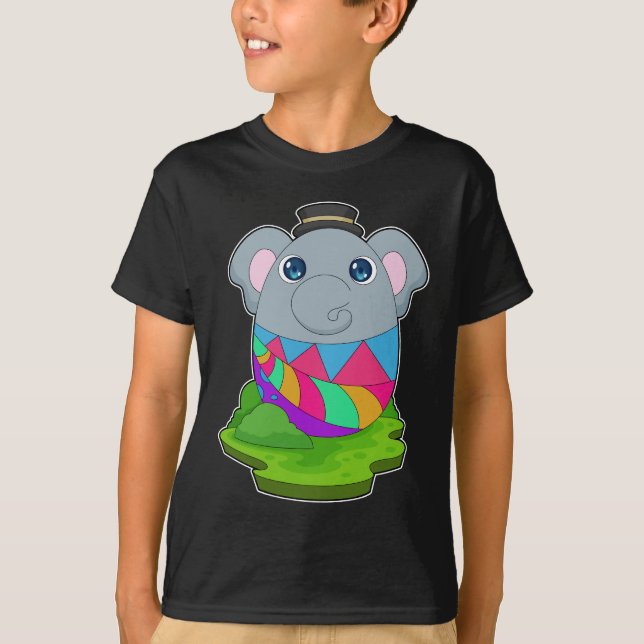 Camiseta Óvulo de Páscoa da Páscoa de elefante (Frente)