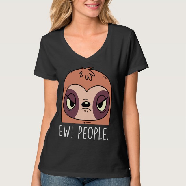 Camiseta Ow Pessoas Cute Lpreguiçoso Para Uma Lama De Camin (Frente)