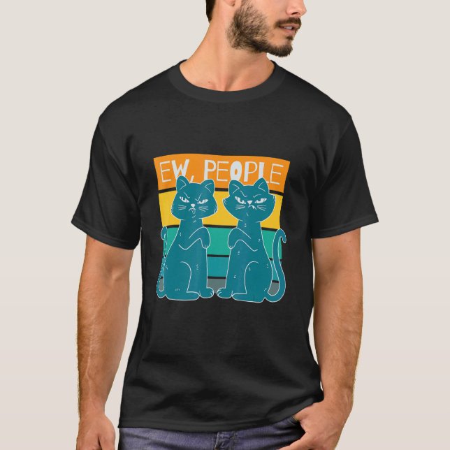 Camiseta Ow Pessoas de Gatos Retrotraços do Design (Frente)