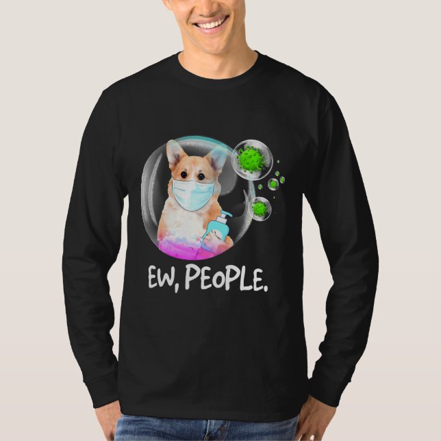 Camiseta Ow Pessoas Pembroke Welsh Corgi Facemask Dog (Frente)