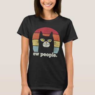 Camiseta Ow Pessoas Retro Engraçado Gato Negro