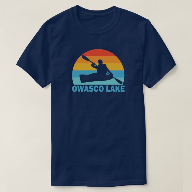 Camiseta Owasco Lake New York Kayak (Frente do Design)