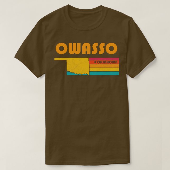 Camiseta Owasso Oklahoma Vintage angustiou Souvenir (Frente do Design)