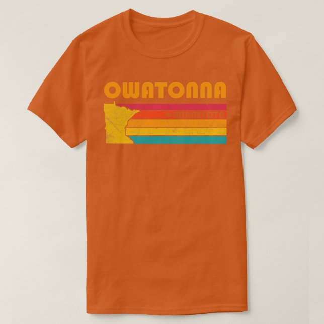 Camiseta Owatonna Minnesota Vintage aflita Souvenir (Frente do Design)
