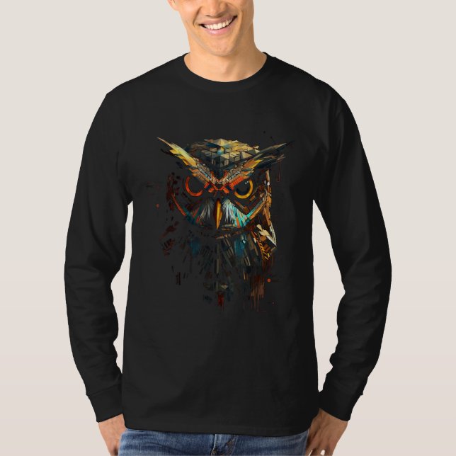 Camiseta Owl artwork animal lovers - bird art animal owl (Frente)