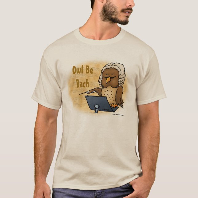 Camiseta Owl Be Bach Engraçado T-Shirt (Frente)