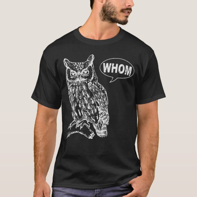 Camiseta Owl Grammar Whom (Frente)