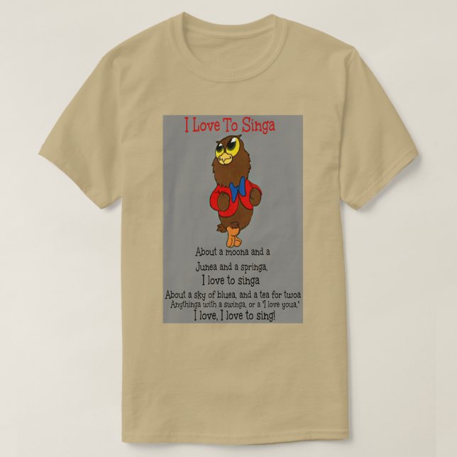 Camiseta Owl Jolson I love to Singa (Frente do Design)