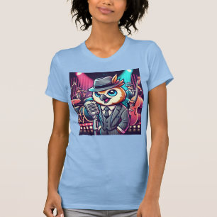 Camiseta Owl Jolson - Neon Jazz Club Singer