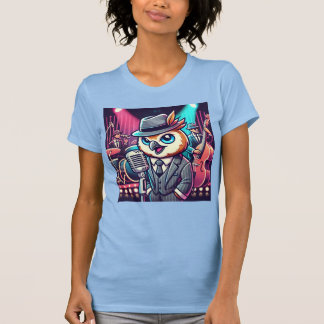 Camiseta Owl Jolson - Neon Jazz Club Singer