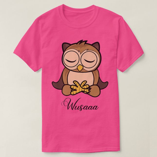 Camiseta Owl meditation sunflower Breathe Deep wusaaa calm  (Frente do Design)