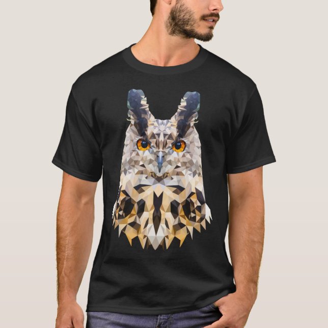 Camiseta Owl Motive Proud Style por Polygon Style WPAP Owl  (Frente)
