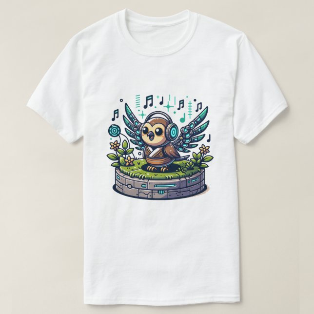 Camiseta Owl Robot (Frente do Design)