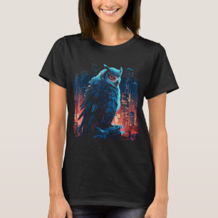 Camiseta Owl Trabalho de arte - Animal Fantasy City Archite