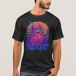 Camiseta Owlsome - pássaro impressionante Retrowave 80s da