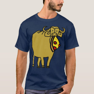 Camiseta Ox Dourado com pizza de Pepperoni na boca
