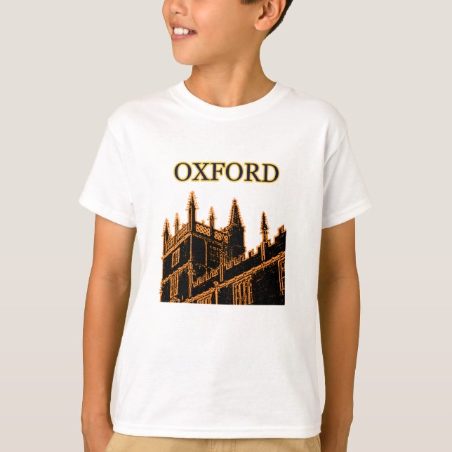 Camiseta Oxford Inglaterra 1986 espirais de construção (Frente)