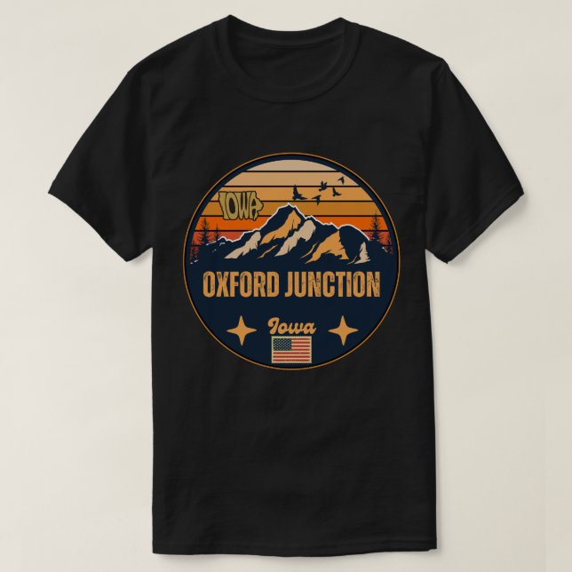 Camiseta Oxford Junction, Iowa (Frente do Design)