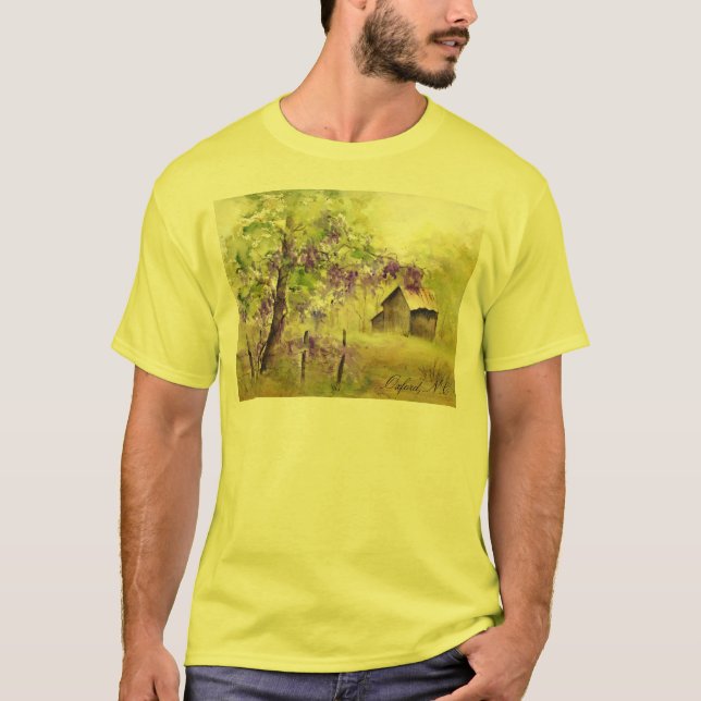 Camiseta Oxford, paisagem do NC e celeiro (Frente)