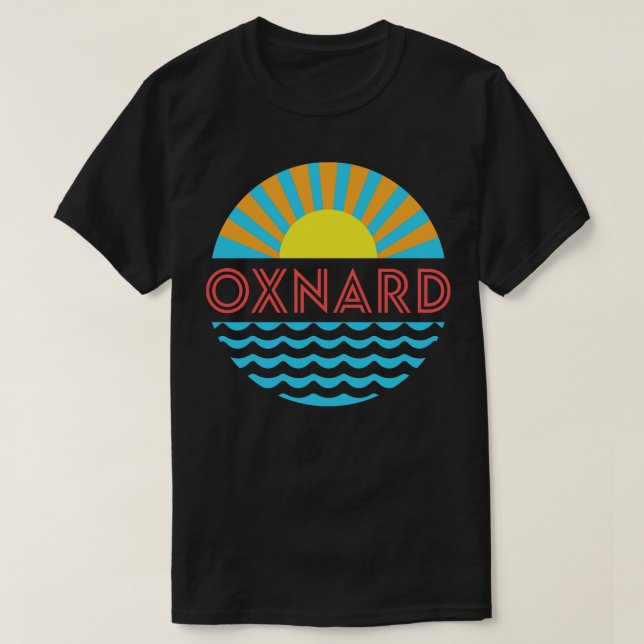 Camiseta Oxnard Beach Sun E Waves (Frente do Design)