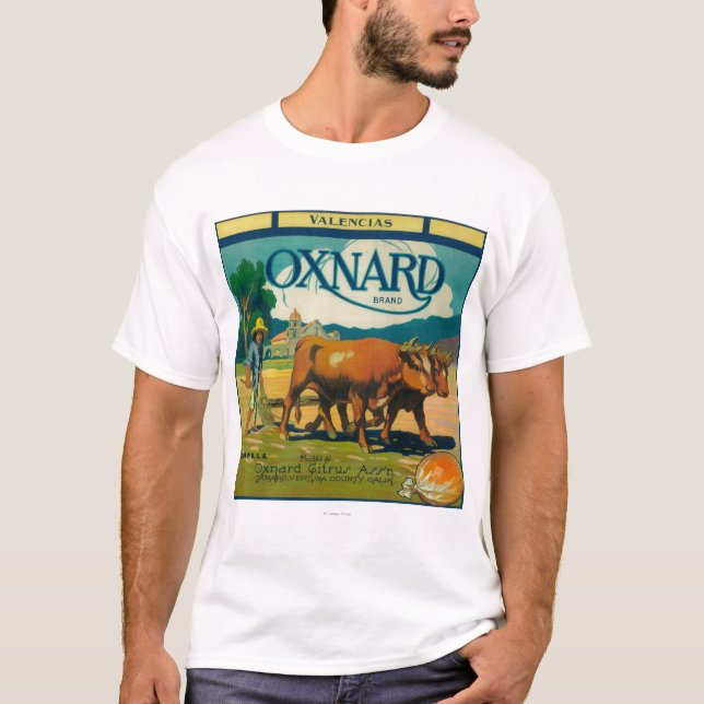 Camiseta Oxnard LabelOxnard alaranjado, CA (Frente)