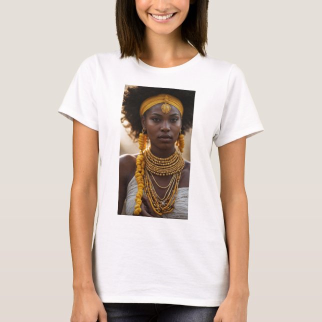 Camiseta Oxum (Oshun) - Deusa Radiante do Amor e dos Rios (Frente)