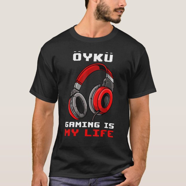 Camiseta Öykü Gaming é minha vida personalizada (Frente)