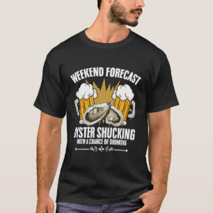 Camiseta Oyster Shucker Beer Bebendo Marisco Ostra