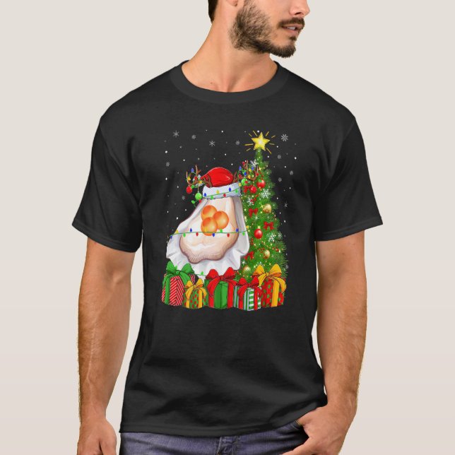 Camiseta Oyster  Xmas Holiday Santa Oyster Christmas Tree (Frente)