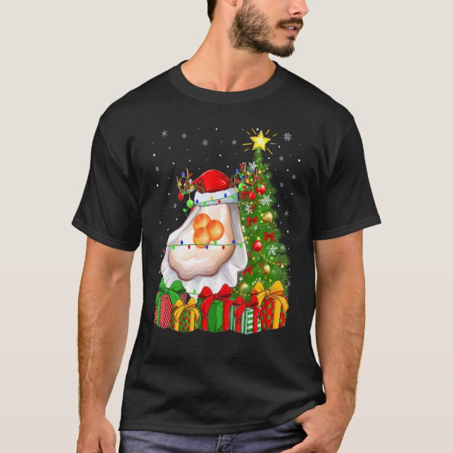 Camiseta Oyster   Xmas Holiday Santa Oyster Christmas Tree (Frente)