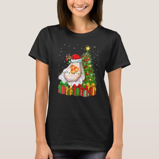 Camiseta Oyster  Xmas Holiday Santa Oyster Christmas Tree (Frente)