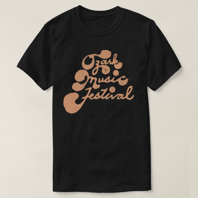 Camiseta Ozark Music Festival Missouri Estilo Desvanecido (Frente do Design)