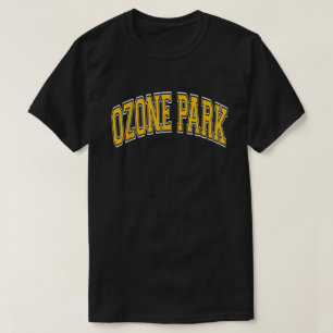 Camiseta Ozone Park Ny Queens Texto âmbar do estilo de div