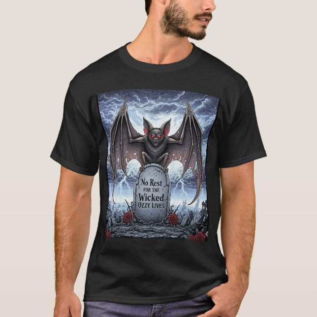 Camiseta Ozzy Vive “Sem Descanso para os Ímpios" (Frente)
