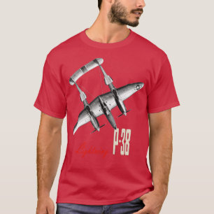 Camiseta P38 Lightning avião de caça da Segunda Guerra Mund