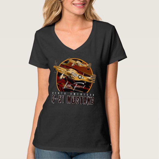 Camiseta P51 Mustang USAF Fighter Plane (Frente)