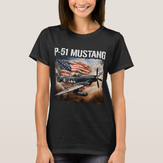Camiseta P-51 Mostang American Ww2 Fighter Airplane P-51 Mu