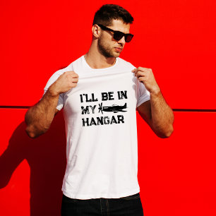 Camiseta P-51 Mustang Airplane e eu estarei no meu hangar E