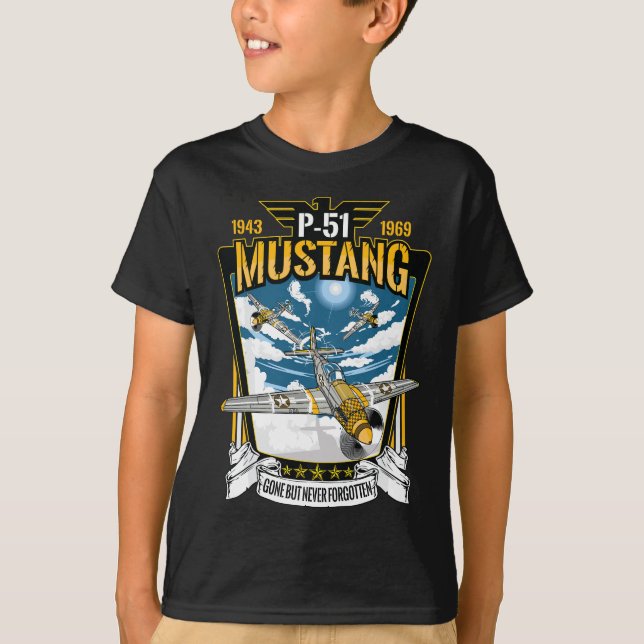 Camiseta P-51 Presente no avião de combate Mustang (Frente)